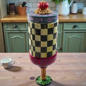 Colorful Checkered Decorative Trinket Jar place your keys, watch etc. inside.